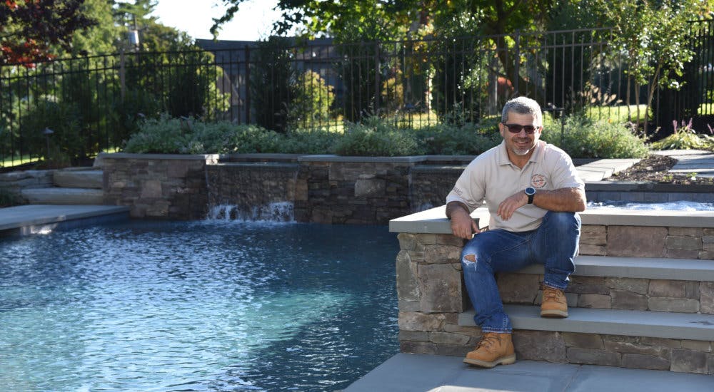 Autumn Leaf Owner Lenny at one of our outdoor design and build projects