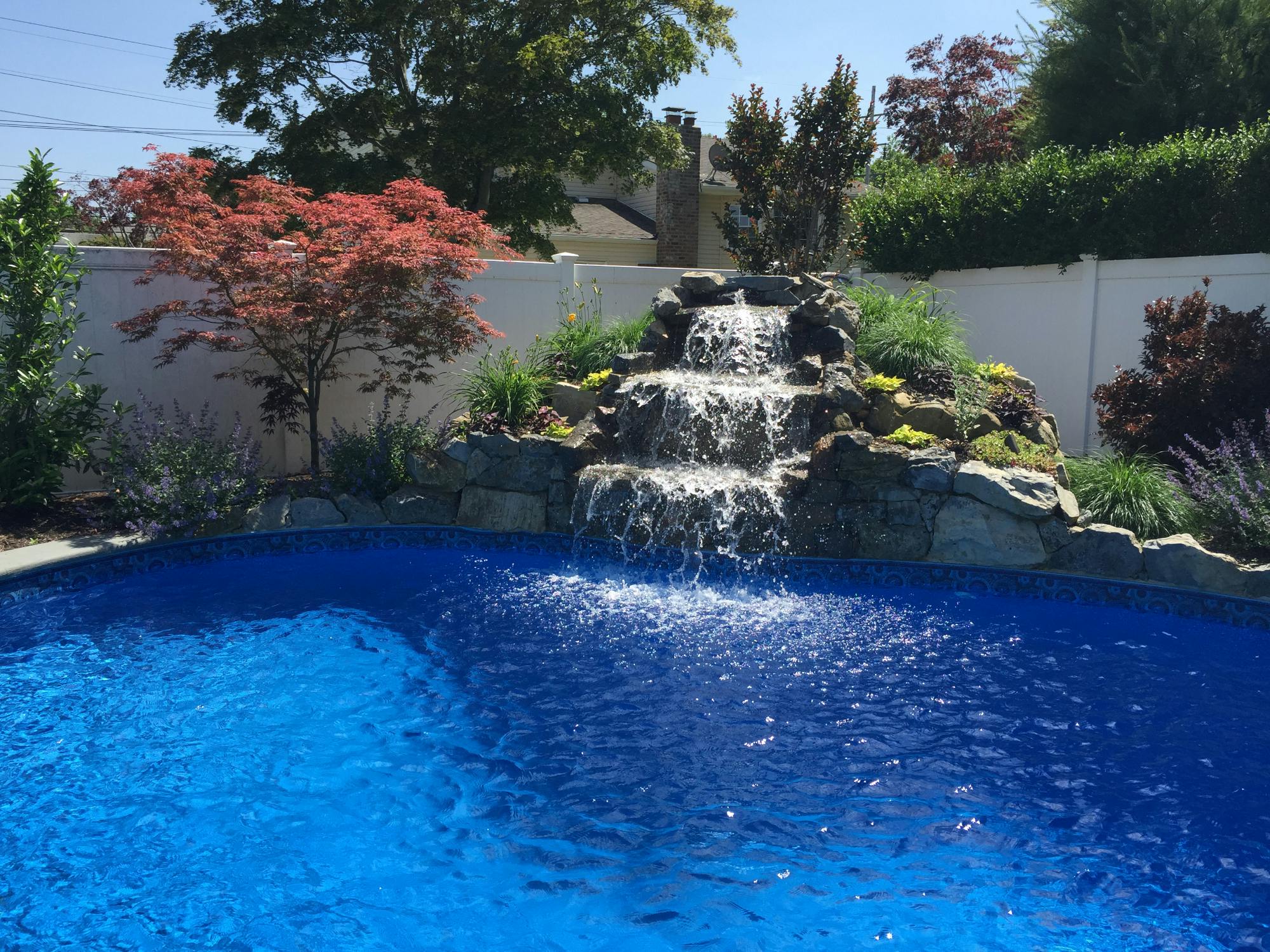 Free Form Pool Design with Waterfall